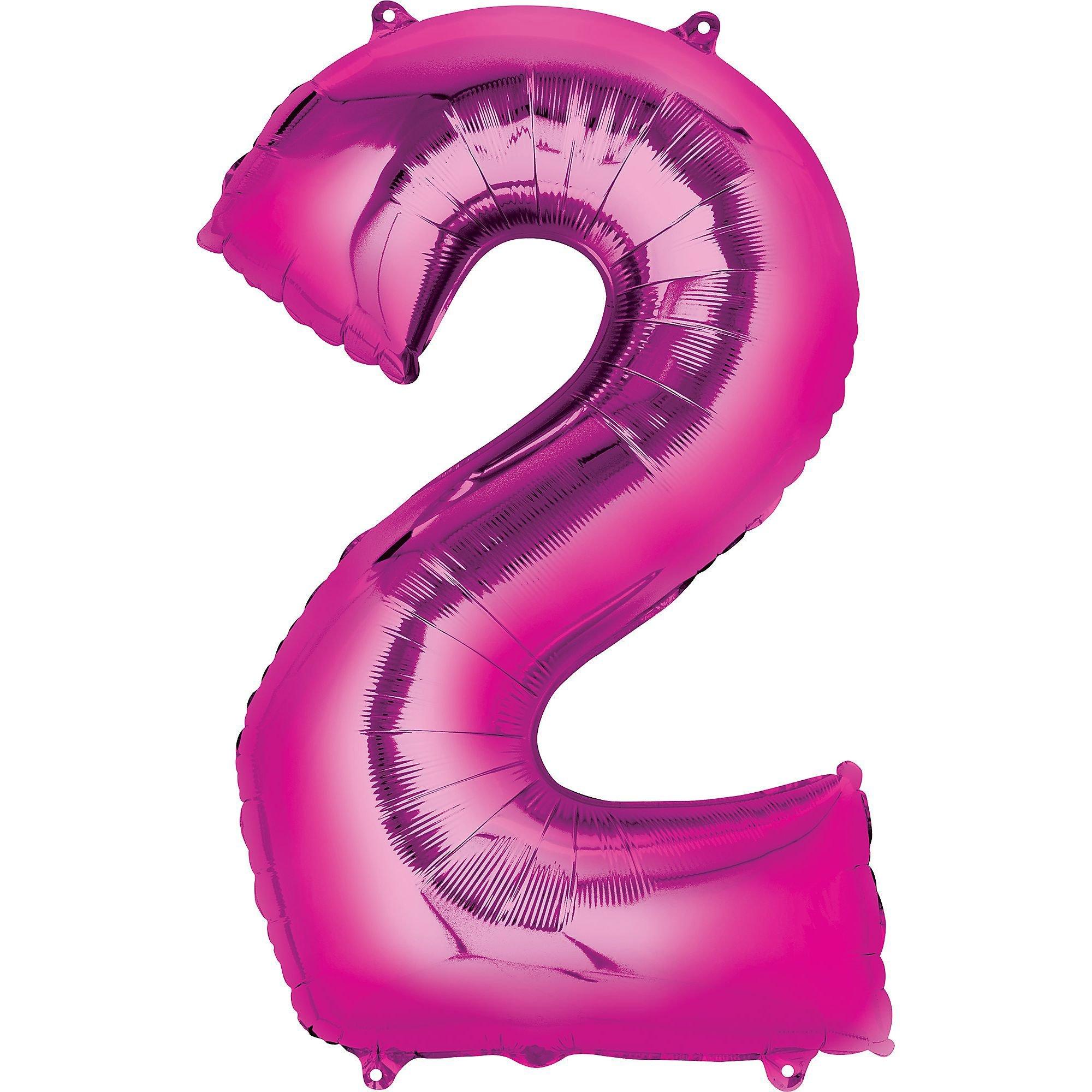 Pink foil shop number balloons